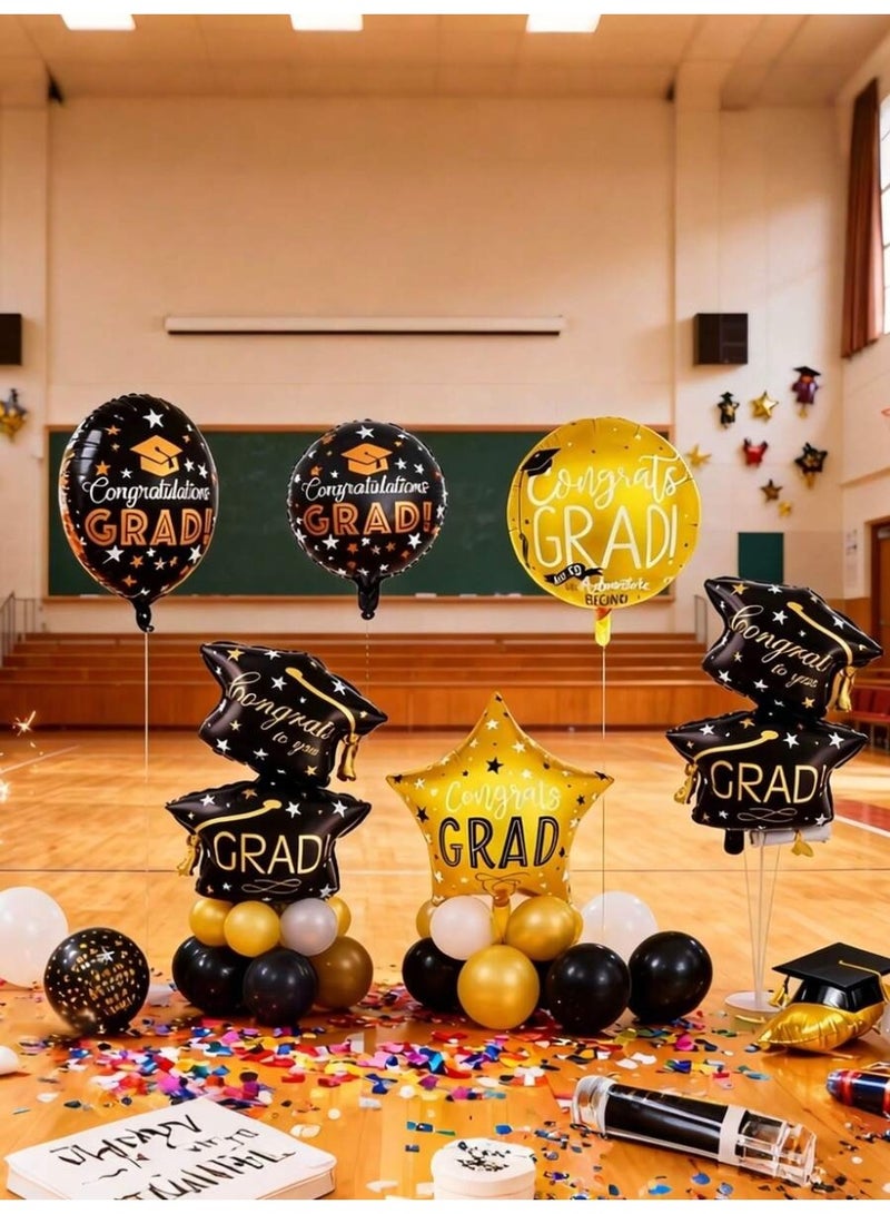 Graduation Party Balloon Decorations Set, Assorted Graduation Balloons Inflatable with Helium or Air for Party Decor - Image 4