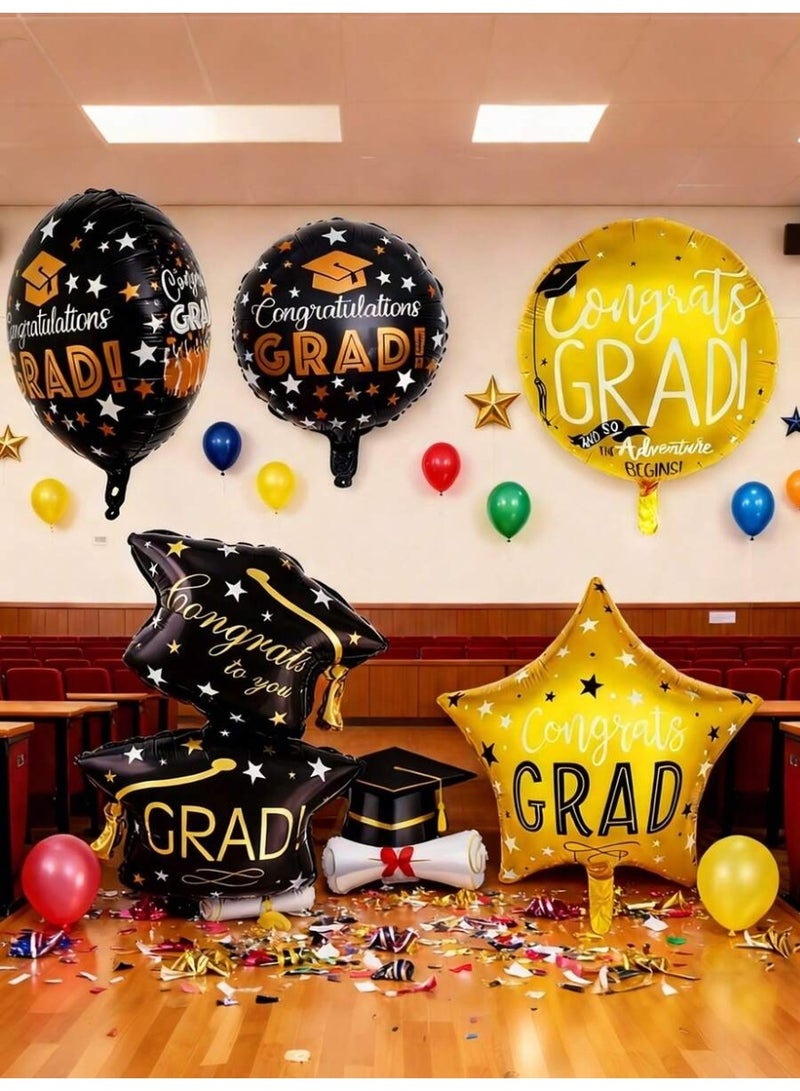 Graduation Party Balloon Decorations Set, Assorted Graduation Balloons Inflatable with Helium or Air for Party Decor - Image 1
