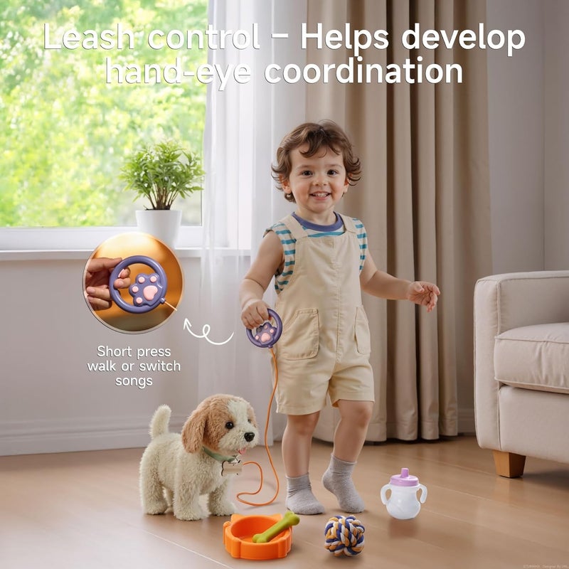 Walking Dog Toy for Kids - Interactive Plush Electronic Puppy with Accessories - Image 5