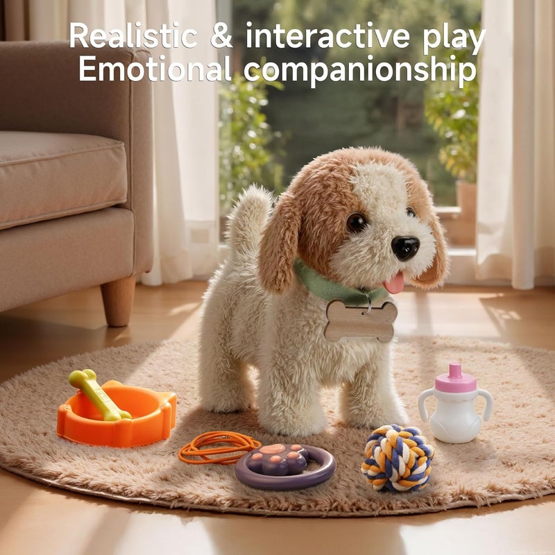 Walking Dog Toy for Kids - Interactive Plush Electronic Puppy with Accessories - Image 4