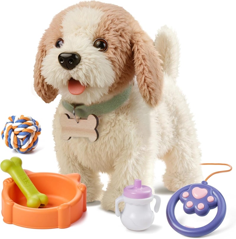 Walking Dog Toy for Kids - Interactive Plush Electronic Puppy with Accessories - Image 1