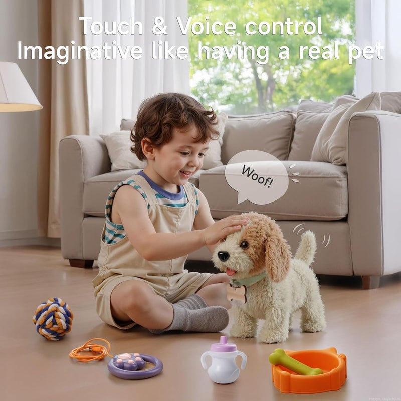 Walking Dog Toy for Kids - Interactive Plush Electronic Puppy with Accessories - Image 2