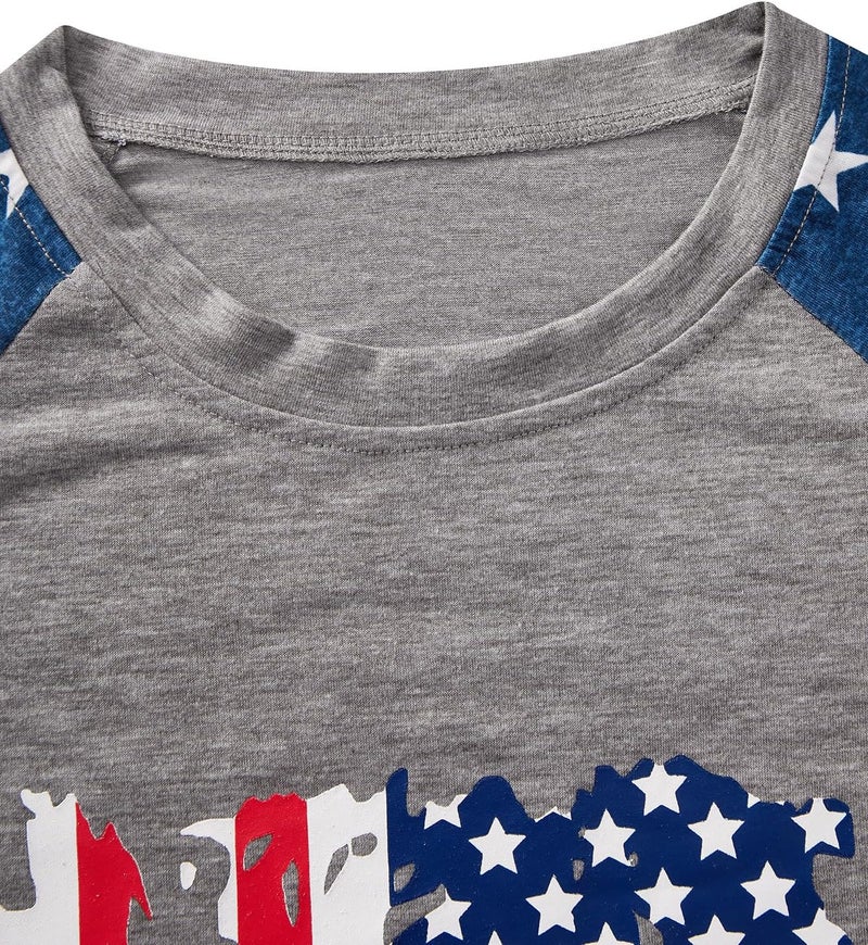 RETSUGO Women's American Flag Shirts Tee 4th of July T Shirts Patriotic Short Sleeve Star Stripes USA Tee Tops - Image 5