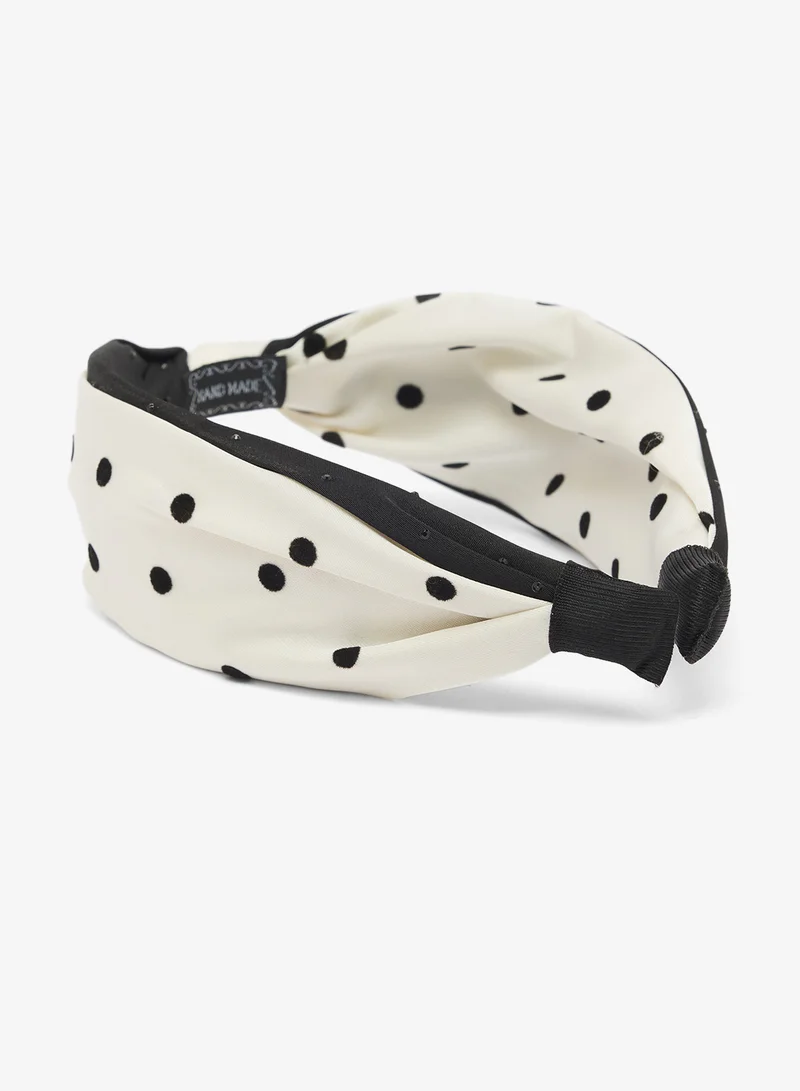 خزانة Polka Dot Knot Detail Headband