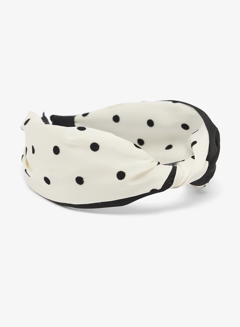 خزانة Polka Dot Knot Detail Headband