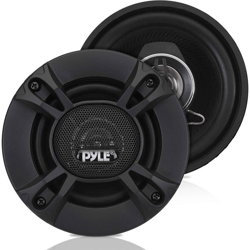 مكبرات صوت السيارة العالمية Pyle 2Way 240W 4 Coaxial Loud Pro Audio مكبر صوت السيارة استبدال سريع مكون مكبر صوت OEM عالمي متوافق مع لوحة باب السيارة PL412BK زوج أسود