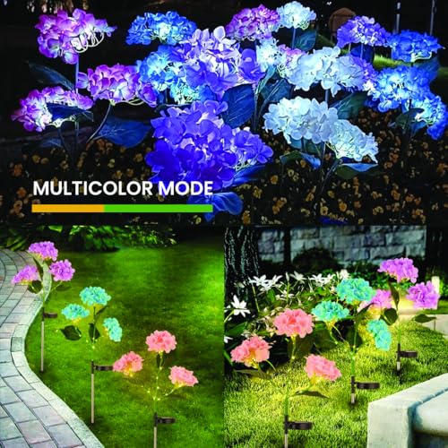 hardoll Plastic Solar Decorative Light Hydrangea Flower Shaped RGB Color LED Lamp For Waterproof Outdoor Home Garden Yard(Lavender Color-Pack Of 1) - Image 5