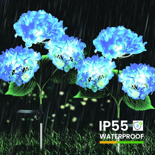 hardoll Plastic Solar Decorative Light Hydrangea Flower Shaped RGB Color LED Lamp For Waterproof Outdoor Home Garden Yard(Lavender Color-Pack Of 1) - Image 3