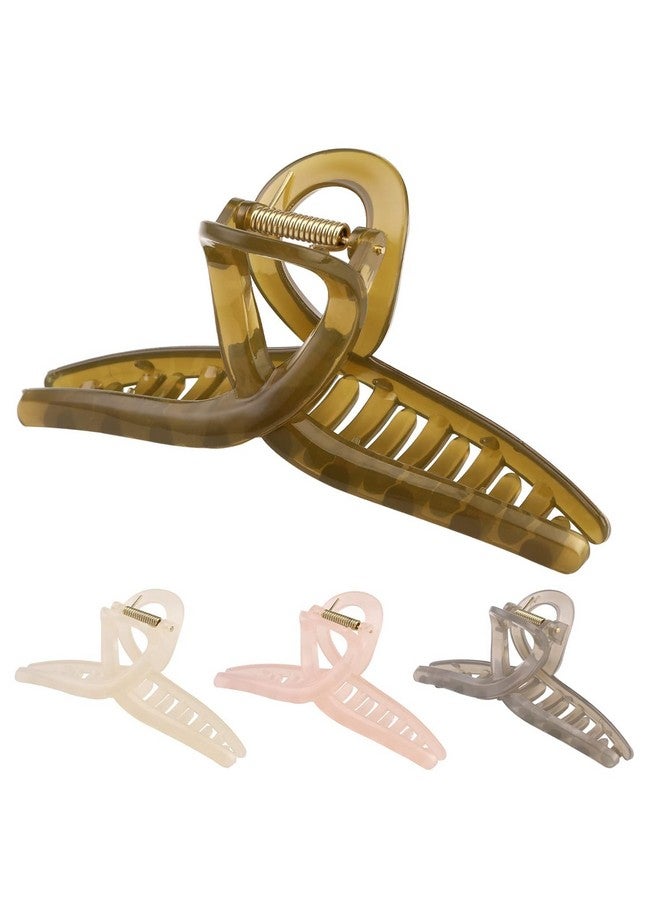 QUILBOOL Square Claw Clips, Hair Claw Clips For Women & Girls, 3 Inch Small Hair Clips, Medium Rectangle Claw Hair Clip, Matte Banana Jaw Clips For Thin Half Hair 3 pc, Multi Color. - Image 1