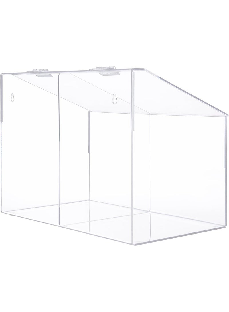 Slasa Acrylic PPE Dispenser – 2 Compartments Clear Safety Equipment Organizer – Wall Mount or Countertop Holder for Gloves, Masks & Sanitizers – (15x9x11 inch) - Image 5