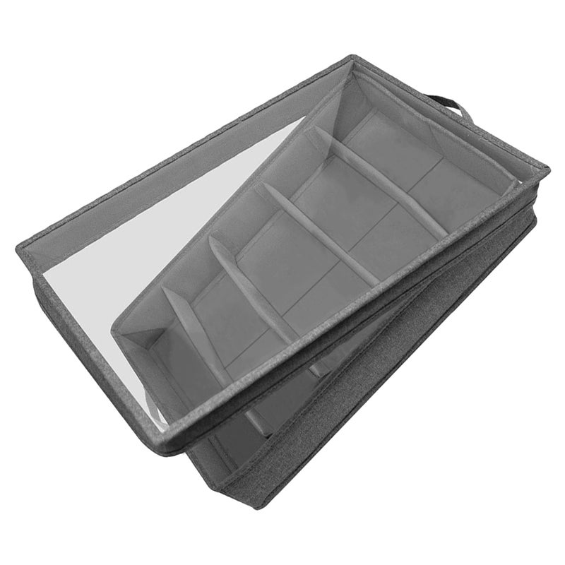 Household Tableware Storage Box with Clear Lid Multi-grid Silverware Cutlery Arrangement Box - Image 1
