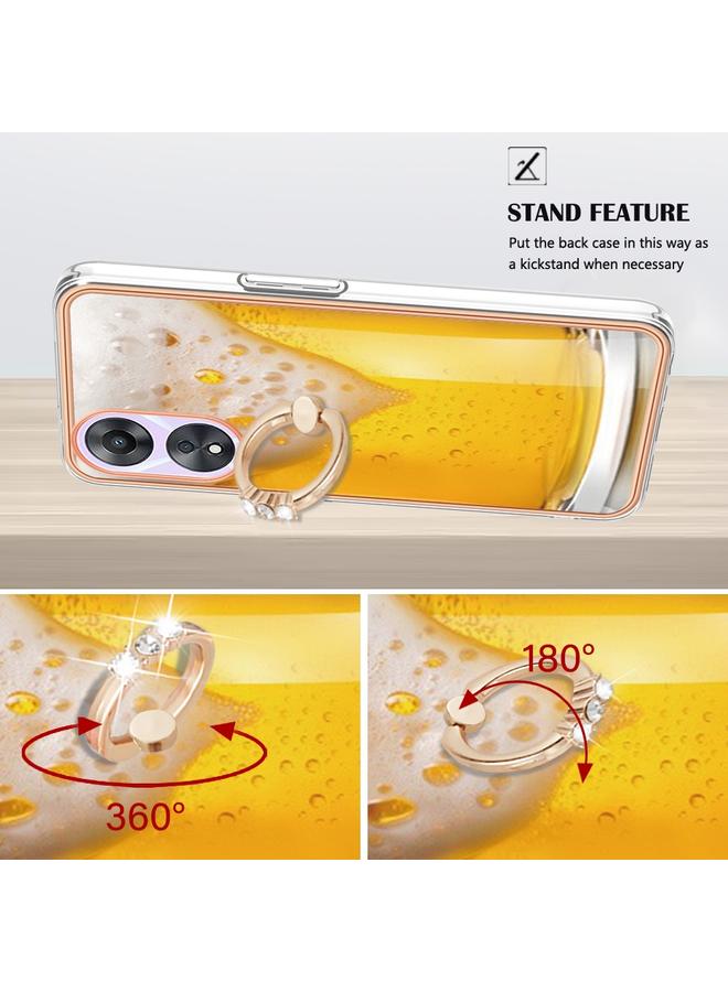 S-TOP Case For OPPO A78 / A58 Electroplating Dual-side IMD Phone Case with Ring Holder - Image 3