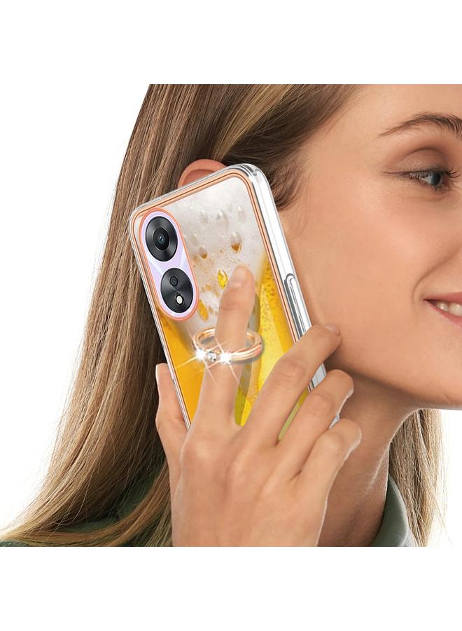 S-TOP Case For OPPO A78 / A58 Electroplating Dual-side IMD Phone Case with Ring Holder - Image 5