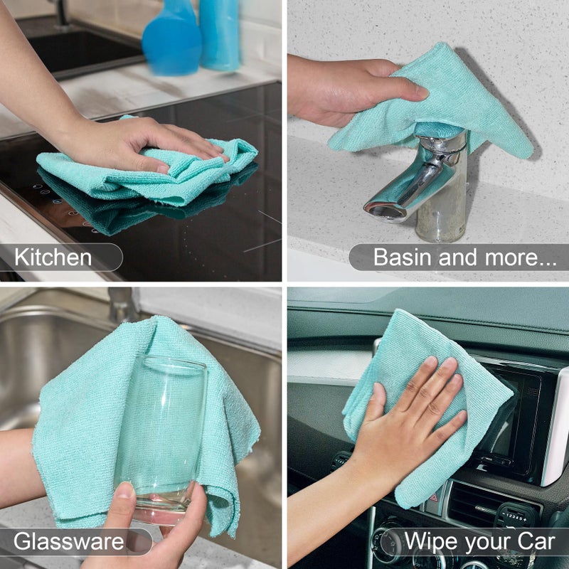 UPSTAR Microfiber Cleaning Cloth  Reusable Paper Towels Rolls  Cleaning Rags for Washing Dishes  Kitchen Bathroom  12x12 inch 50 Packs/Roll  White - Image 5
