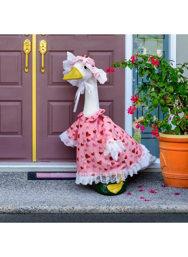 ComfyKit 2 Sets Holiday Porch Goose Outfits for Valentine and St. Patrick,23" Porch Goose Clothes for Patio Yard Lawn Decor - Image 4