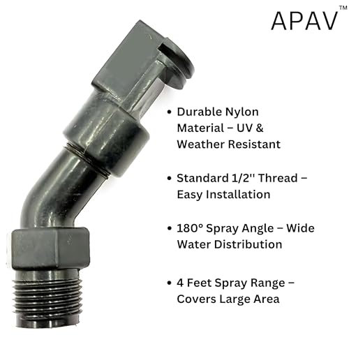 APAV Solar Panel Cleaning Sprinkler – Made by Nylon Material, UV-Protected | 180° Spray Angle | 1/2'' Thread | 4 Feet Spray Range | V-Shape Flow (Nylon - Pack of 25) - Image 4