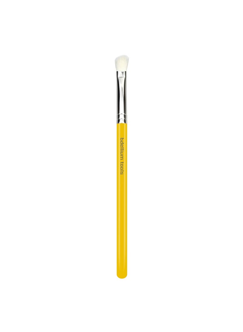 Bdellium Tools Bdellium Tools Professional Makeup Brush - Studio Series 765 Small Angled Shader - With Mix of Soft Natural and Synthetic Fibers, For Natural and Even Eyeshadow Blending (Yellow, 1pc) 