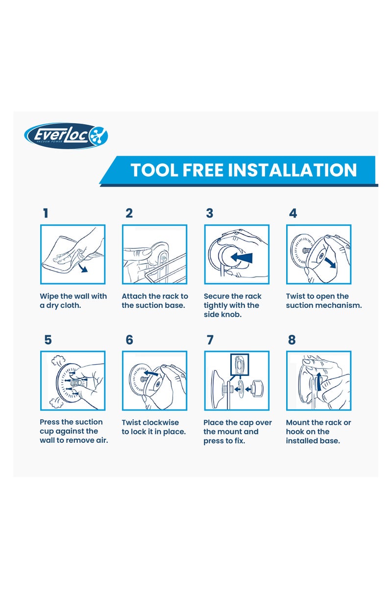 حامل صابون كروم مثبت على الحائط من Everloc، حامل قالب صابون مع تصميم تصريف، حامل إسفنجة الحوض، طبق صابون، مقاوم للصدأ ومقاوم للماء، سهل التركيب، بدون حفر، EVL-10200