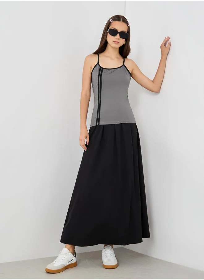 تايك تو Take Two Striped Contrast Trim Strappy Cami Top