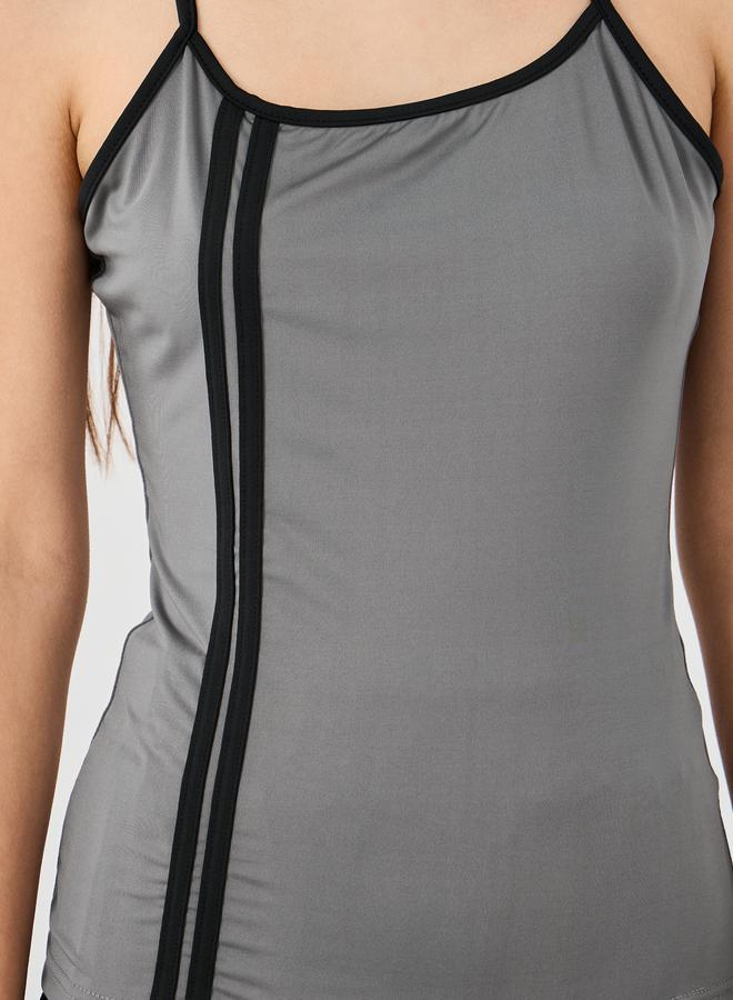 Take Two Take Two Striped Contrast Trim Strappy Cami Top  - Image 3