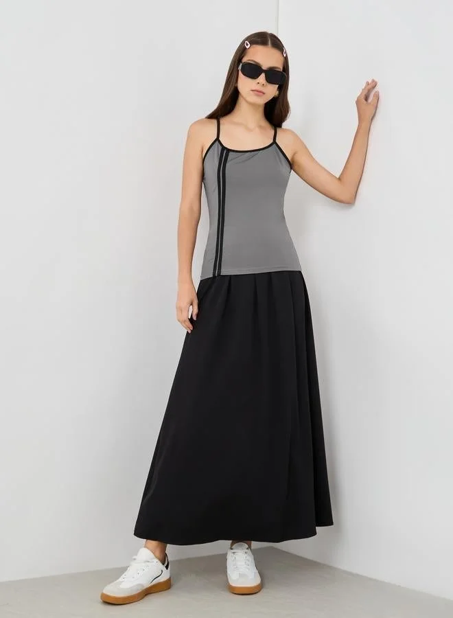 Take Two Take Two Striped Contrast Trim Strappy Cami Top