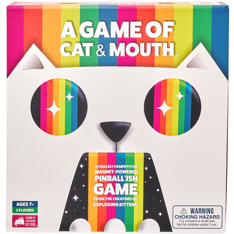 Exploding Kittens LLC A Game of Cat and Mouth by Exploding Kittens - 2 Players - Ages 7+ - 15 Minutes to Play - Magnet Powered Pinball Game - Ideal for Couple, Family Night, Kid and Adult - Image 1