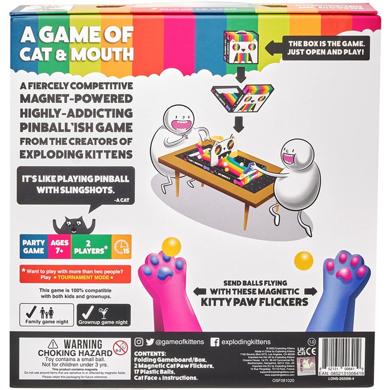 Exploding Kittens LLC A Game of Cat and Mouth by Exploding Kittens - 2 Players - Ages 7+ - 15 Minutes to Play - Magnet Powered Pinball Game - Ideal for Couple, Family Night, Kid and Adult - Image 5