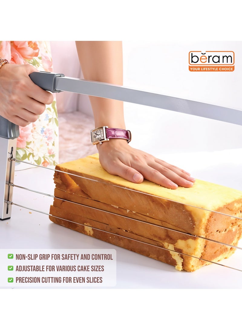 BERAM Cake Slicer Adjustable Cake Leveler Wide Saw Tooth Flexible Anti-Slip Handle Professional and Home Baking Stainless Steel  Baking Essentials Tools Cake Knife Cake Divider Cake Cutter Saw - Image 2