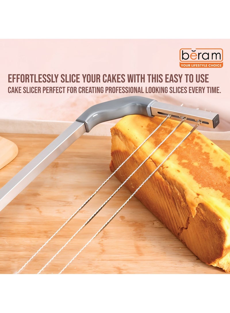 BERAM Cake Slicer Adjustable Cake Leveler Wide Saw Tooth Flexible Anti-Slip Handle Professional and Home Baking Stainless Steel  Baking Essentials Tools Cake Knife Cake Divider Cake Cutter Saw - Image 4