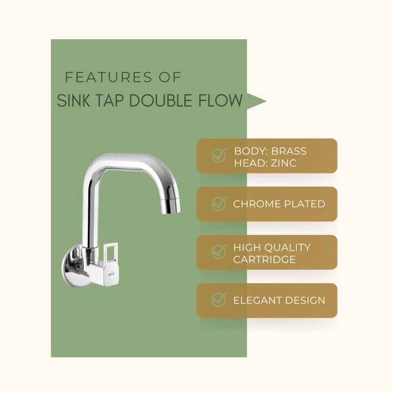 10X صنبور مطبخ نحاسي STT-98779 مثبت على الحائط (مدور) - Image 2