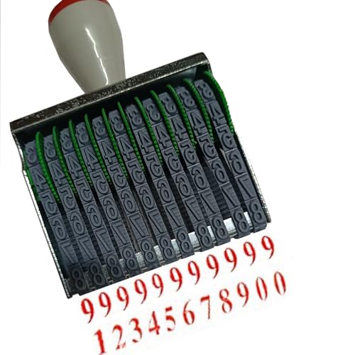 ZENG 11 Line Changeable Numbers 0-9 & Symbol Rubber Stamp, Fit for Date,Business Office & School Supplies, Imprint Size 68 x 7 mm, Multicolor - Image 3