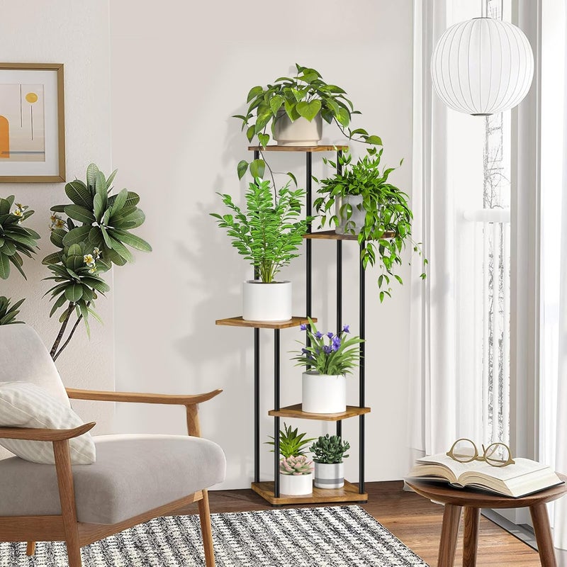 Digtokore Plant Stand Indoor, 5-Tier Tall Plant Stands Plant Shelf Indoor Outdoor Clearance, Corner Display Rack Flower Pot Holder, Metal Flower Shelves for Multiple Plants - Image 1