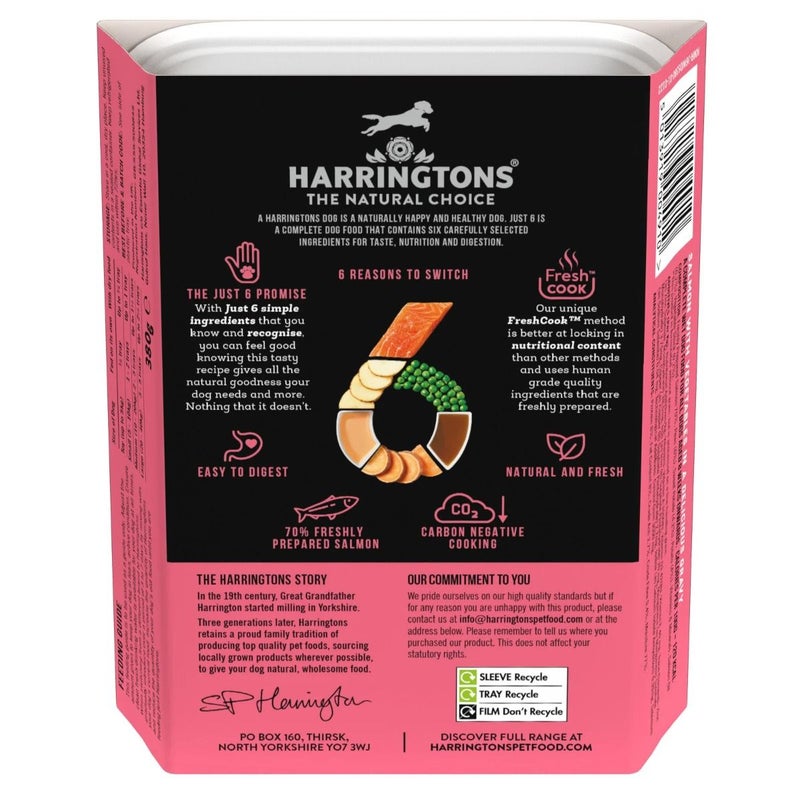 Harringtons Just 6 Salmon Grain Free Adult Wet Dog Food 380g - Image 2
