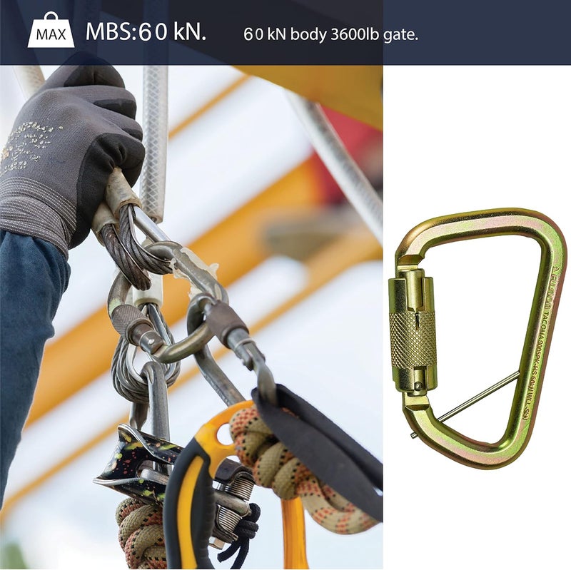 FUSION Climb Tacoma Steel High Strength Auto Lock Modified D-Shaped Steel Carabiner, Steel Clip - Image 5