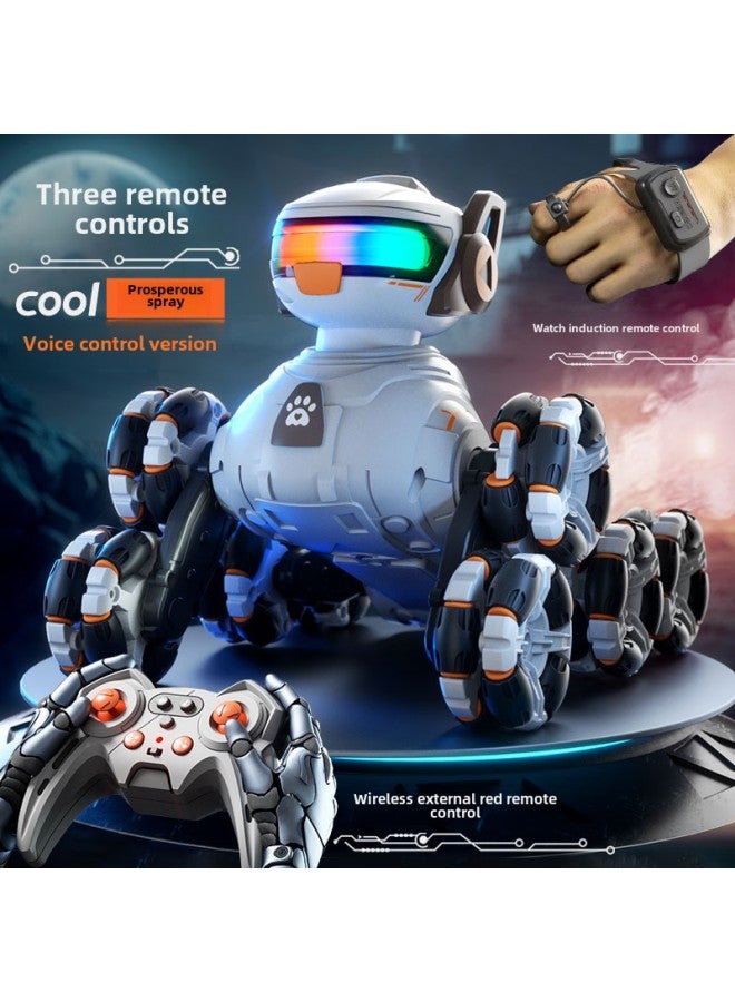 Children's Remote Control Car Eight-wheel Stunt Deformation Robot Dog Gesture Remote Control Induction Off-road Climbing Car Toy For Men-Color:Remote Control Smart Mechanical Dog-handle + Gesture Re - Image 2