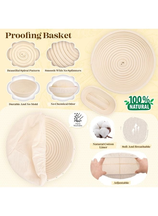 Sourdough Bread Baking Supplies, Sourdough Starter Kit, Bread Proofing Basket, Bread Making Tools Kit, Sour Dough Kit Tools, Sourdough Proofing Basket, Sourdough Kit Gifts for Bakers Women Wife Mom - Image 5