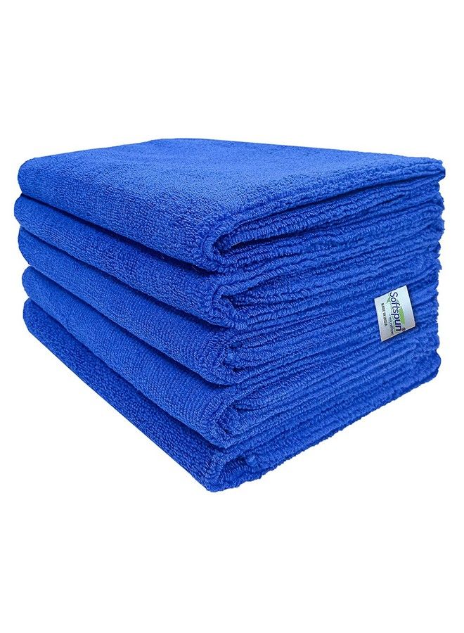 SOFTSPUN Microfiber Hair And Face Care 5Piece 40X60 Cms 340 Gsm (Blue). Super Soft & Comfortable Quick Drying Ultra Absorbent In Large Size. - Image 1