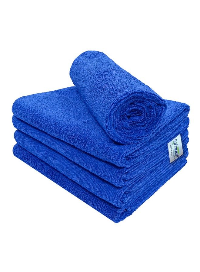 SOFTSPUN Microfiber Hair And Face Care 5Piece 40X60 Cms 340 Gsm (Blue). Super Soft & Comfortable Quick Drying Ultra Absorbent In Large Size. - Image 3