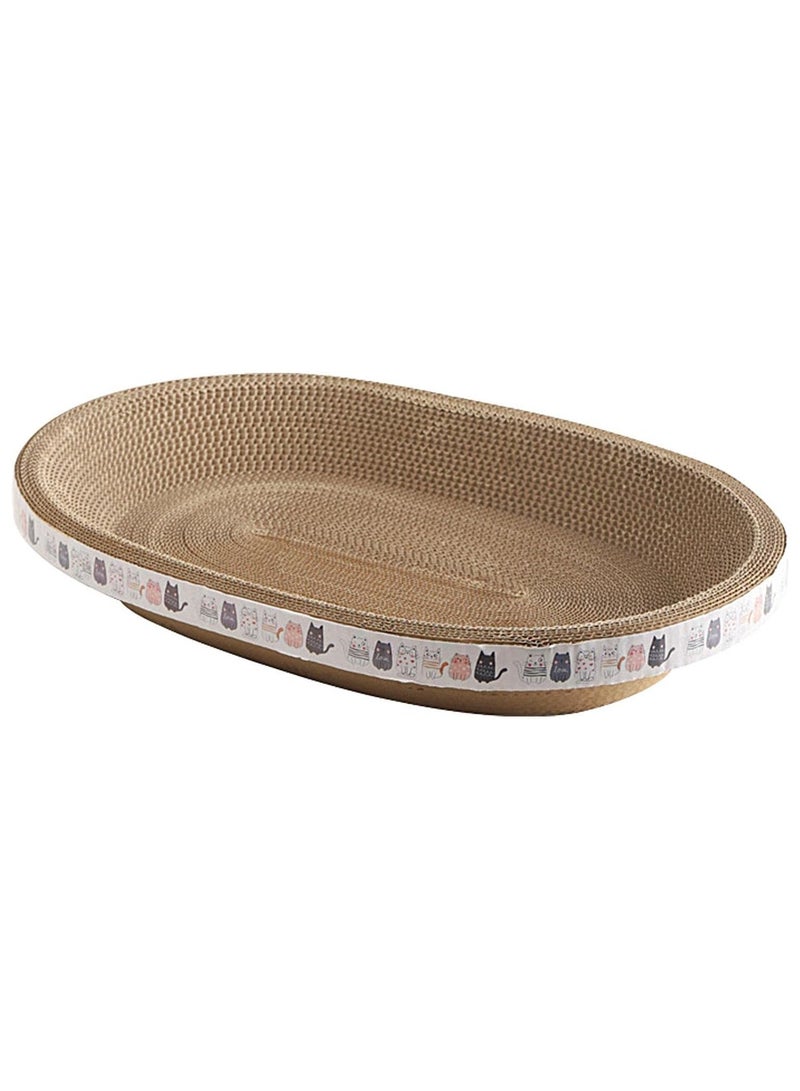 general Maciun Round Scratching Board for Cats – Oval Cat Scratching Boards Bowl Nest Scratching Board Cat Cat Scratching Board Catnip Scratching Board Made of Corrugated Cardboard - Image 1