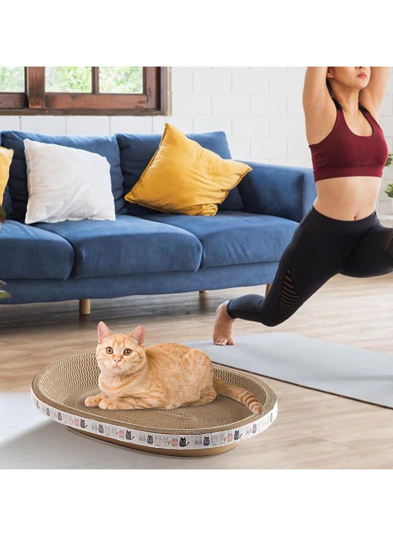 general Maciun Round Scratching Board for Cats – Oval Cat Scratching Boards Bowl Nest Scratching Board Cat Cat Scratching Board Catnip Scratching Board Made of Corrugated Cardboard - Image 4