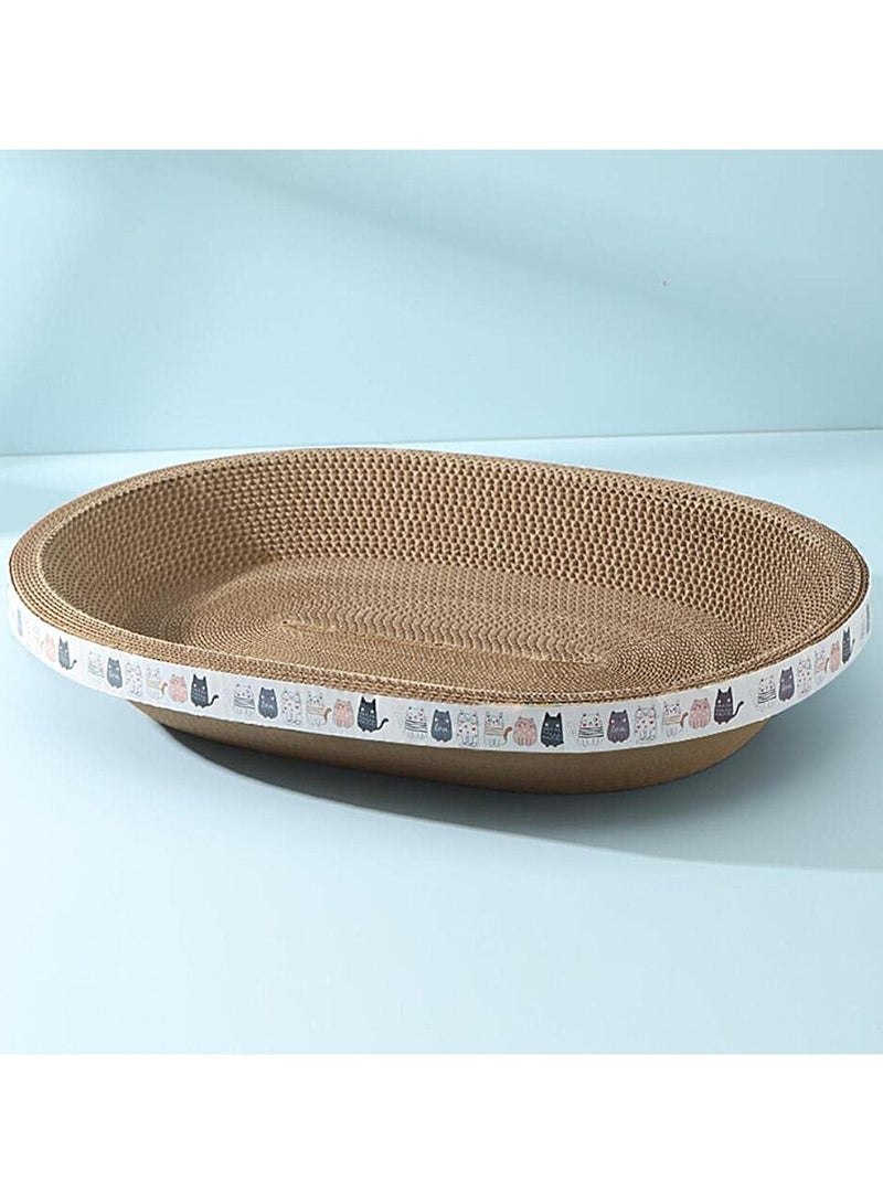 general Maciun Round Scratching Board for Cats – Oval Cat Scratching Boards Bowl Nest Scratching Board Cat Cat Scratching Board Catnip Scratching Board Made of Corrugated Cardboard - Image 5