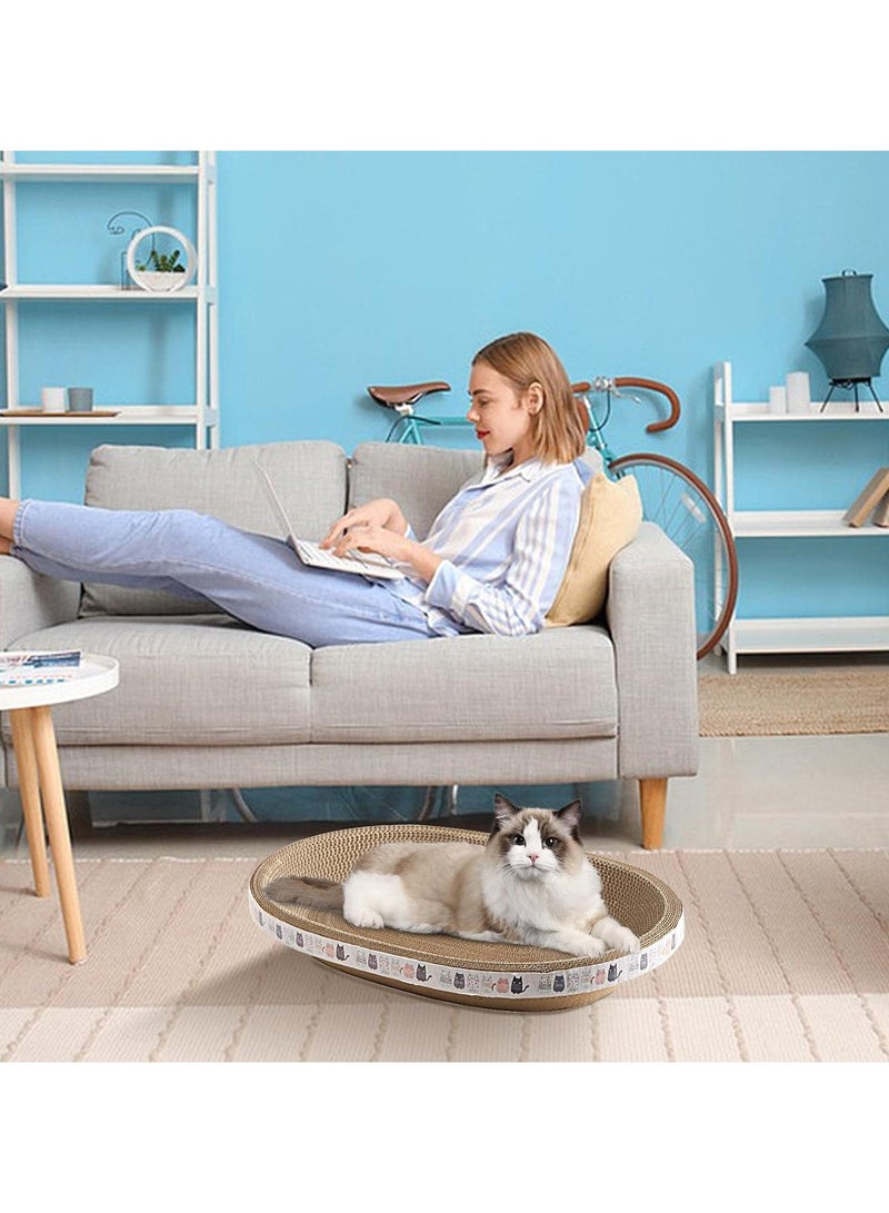 general Maciun Round Scratching Board for Cats – Oval Cat Scratching Boards Bowl Nest Scratching Board Cat Cat Scratching Board Catnip Scratching Board Made of Corrugated Cardboard - Image 3