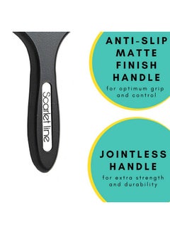 Scarlet Line Professional Matte Finish Back Side Crystal Mirror Small Paddle Hair Styling Salon Brush With Wooden Handle For Men N Women_Black  - Image 5