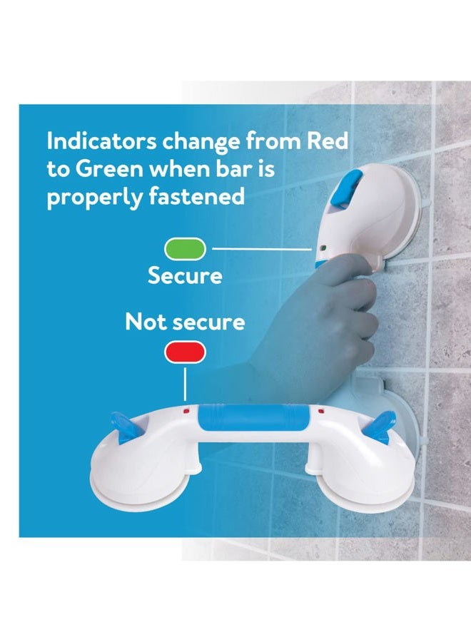careX Suction Shower Grab Bar – 12” Ultra Grip Shower Handle - Dual Locking Grab Bars for Bathtubs and Showers – Seniors, Disabled, Handicap, Elderly Assistance Product - Image 5