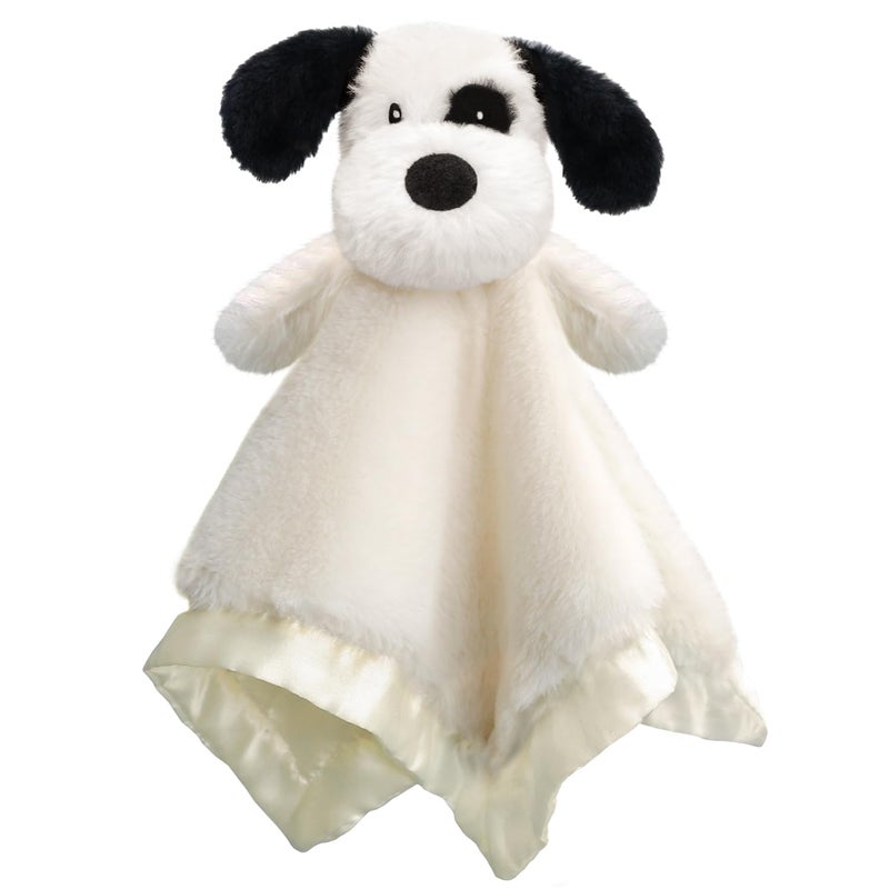 BEILIMU Puppy Baby Security Blanket for Toddler Infant Newborn Boys and Girls Soft Lovey Plush Fabric and Satin Backing, Black 13.5 Inch - Image 1