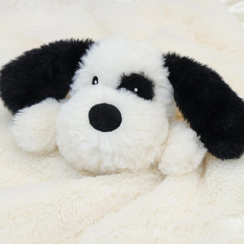 BEILIMU Puppy Baby Security Blanket for Toddler Infant Newborn Boys and Girls Soft Lovey Plush Fabric and Satin Backing, Black 13.5 Inch - Image 2