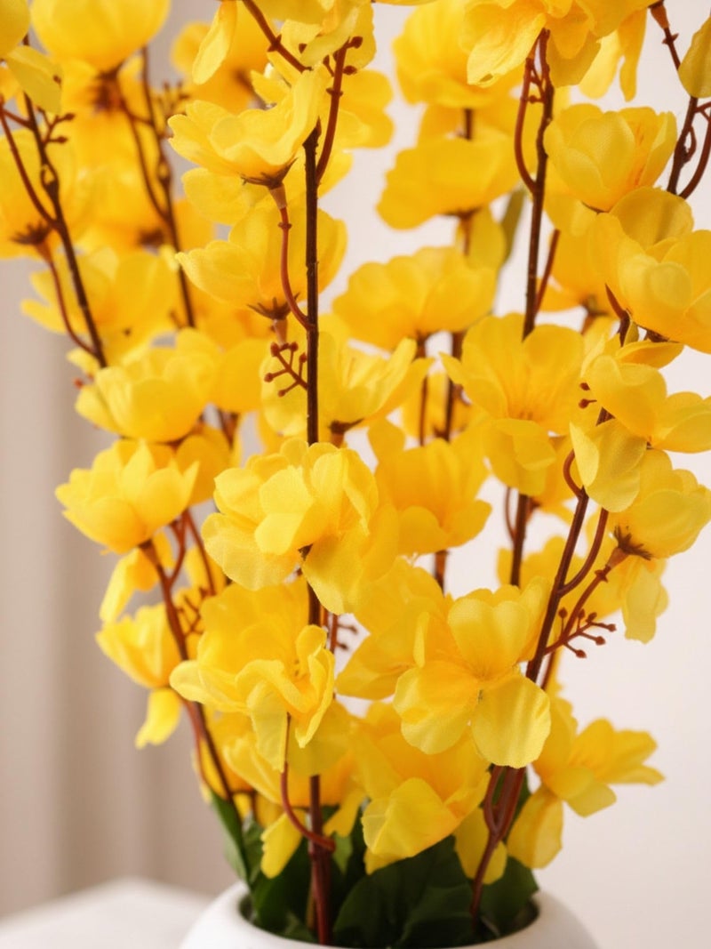ARTSY® Artificial Flowers with Pot for Home Decoration, Ideal for Office Decor, Gifts, Craft, Artificial Plants with Pot, Yellow, Combo, 1 Piece, 45 cm Height | - Image 3