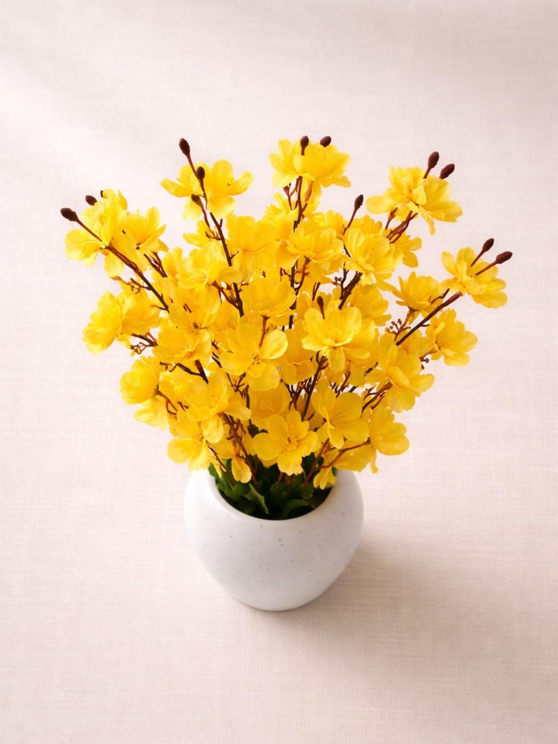 ARTSY® Artificial Flowers with Pot for Home Decoration, Ideal for Office Decor, Gifts, Craft, Artificial Plants with Pot, Yellow, Combo, 1 Piece, 45 cm Height | - Image 2