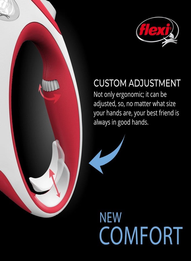FLEXI New Comfort Tape Retractable Dog Leashes for Large Dogs Upto 110 lbs. - 26 ft., Red/Pastel | Tangle Free Pet Walking Leash with One-Handed Brake, Pause, Lock|German Quality Product - Image 3