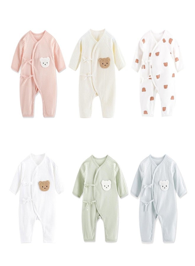 HEYXI Baby Cotton Jumpsuit & e Hat Long Sleeve Romper Infant Coveralls Spring Bodysuit Cartoon Bear Breathable Outfit White - Image 3